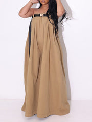 Strapless Belted Jumpsuit Ins Street