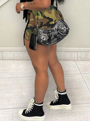 Draped Camo Shorts Ins Street