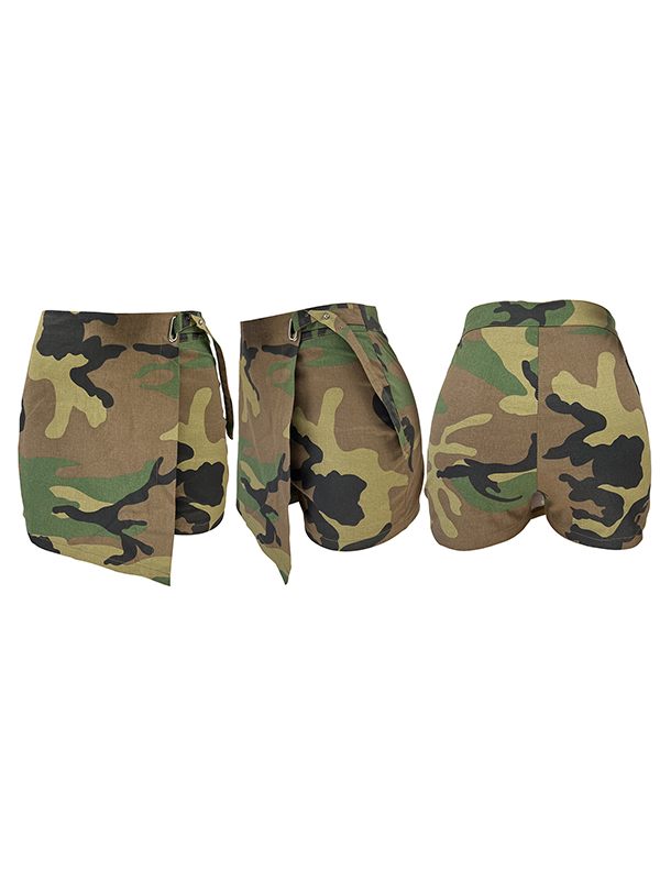 Draped Camo Shorts Ins Street