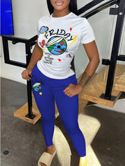 Logo-Print Tee & Pants Set Ins Street