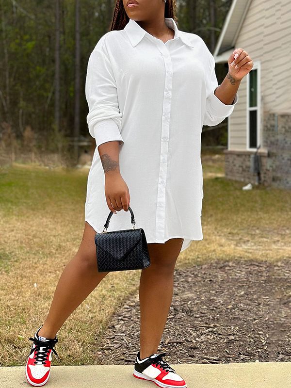 Solid Tunic Shirt Ins Street