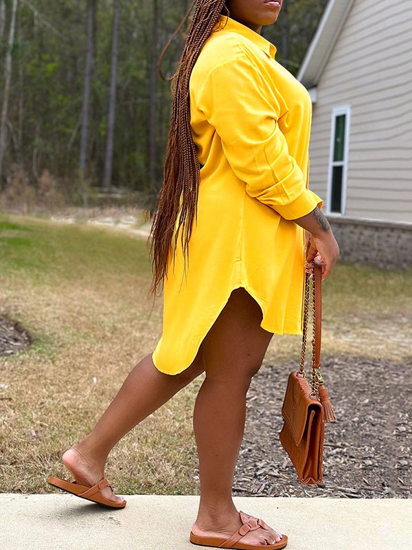 Solid Tunic Shirt Ins Street