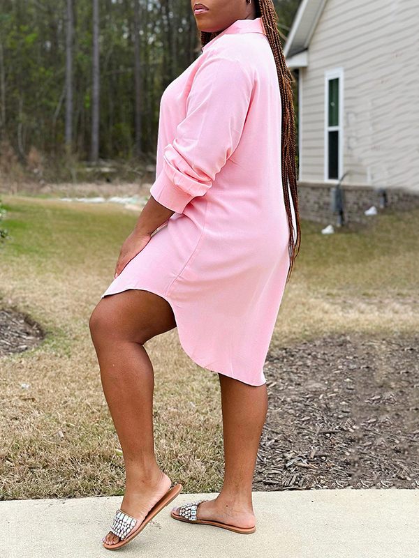 Solid Tunic Shirt Ins Street