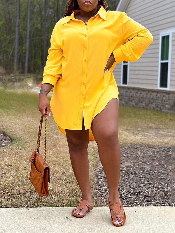 Solid Tunic Shirt Ins Street