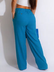 Solid Straight-Leg Pants--Clearance Ins Street