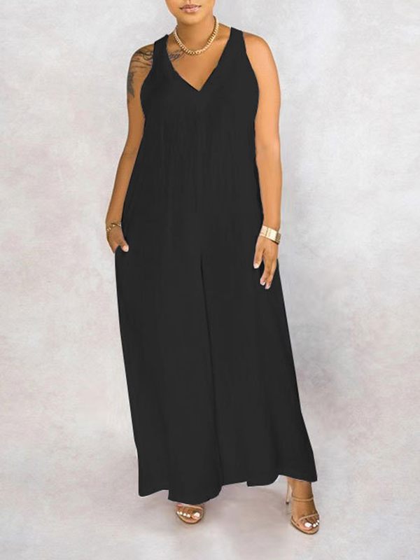 Sleeveless Side-Slit Jumpsuit Ins Street