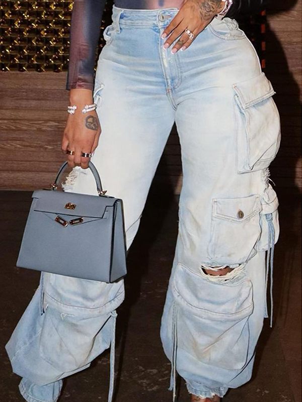 Ripped Cargo Jeans Ins Street