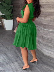 Solid Pleated Shirt Dress--Clearance Ins Street