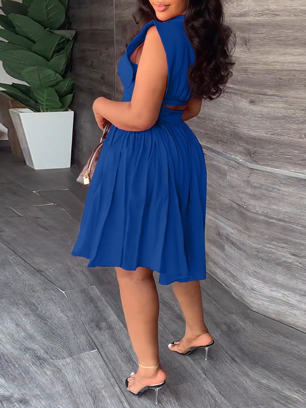 Solid Pleated Shirt Dress--Clearance Ins Street