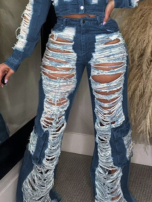 Ripped Cargo Jeans Ins Street