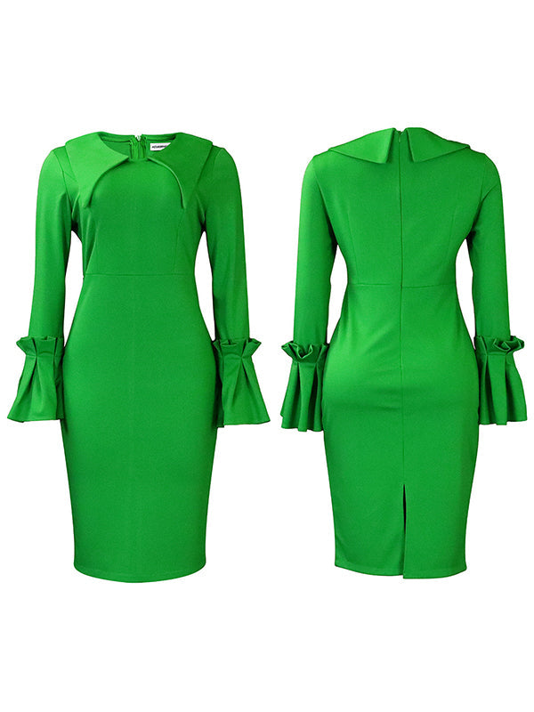 Bell-Sleeve Bodycon Dress--Clearance Ins Street