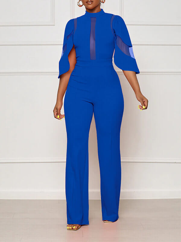 Solid Sheer Combo Jumpsuit--Clearance Ins Street