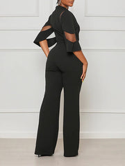 Solid Sheer Combo Jumpsuit--Clearance Ins Street