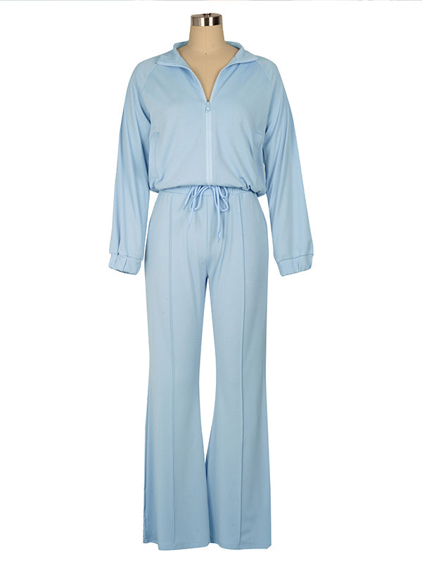 Zip-Front Top & Drawstring Pants Set Ins Street