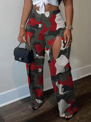 Camo Cutout Pants Ins Street