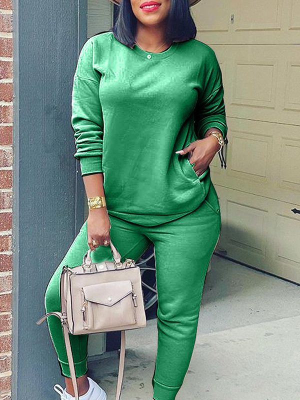 Solid Sweatshirt & Jogger Pants Set--Clearance Ins Street