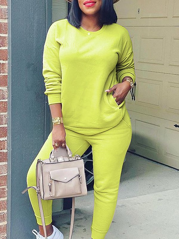 Solid Sweatshirt & Jogger Pants Set--Clearance Ins Street