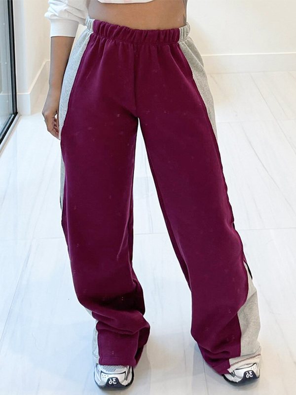 Two-Tone Combo Sweatpants Ins Street