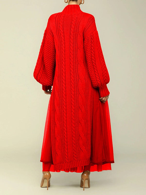 Knit Dress with Mesh Skirt Ins Street