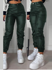 Faux-Leather Cargo Pants Ins Street