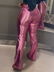 Metallic Flared Pants Ins Street