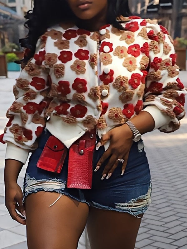 Floral Bomber Jacket Ins Street