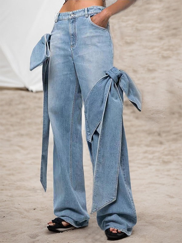 Bowknot Jeans Ins Street