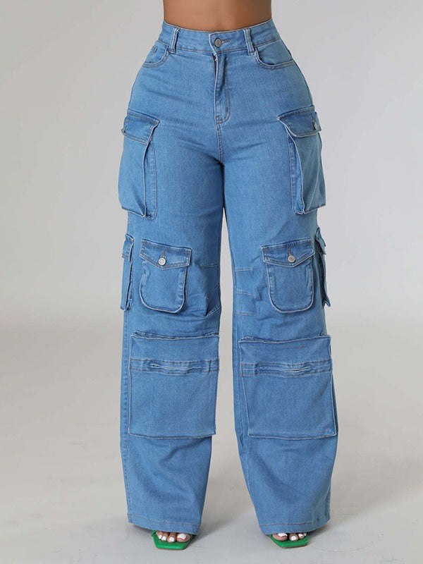 Wide-Leg Cargo Jeans Ins Street