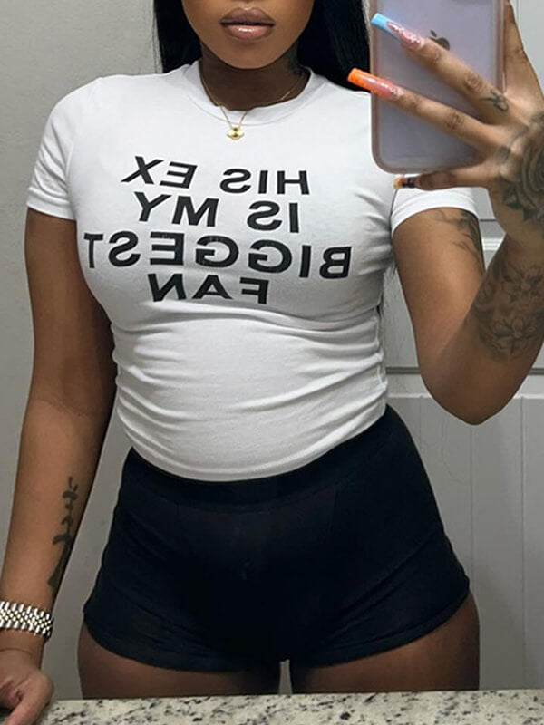 Slogan Print Tee Ins Street