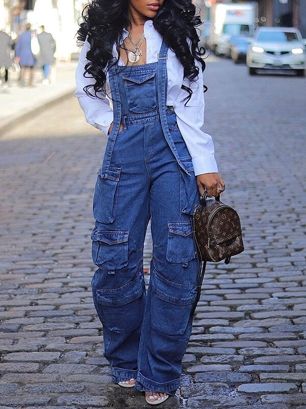 Cargo Denim Overalls--Clearance Ins Street