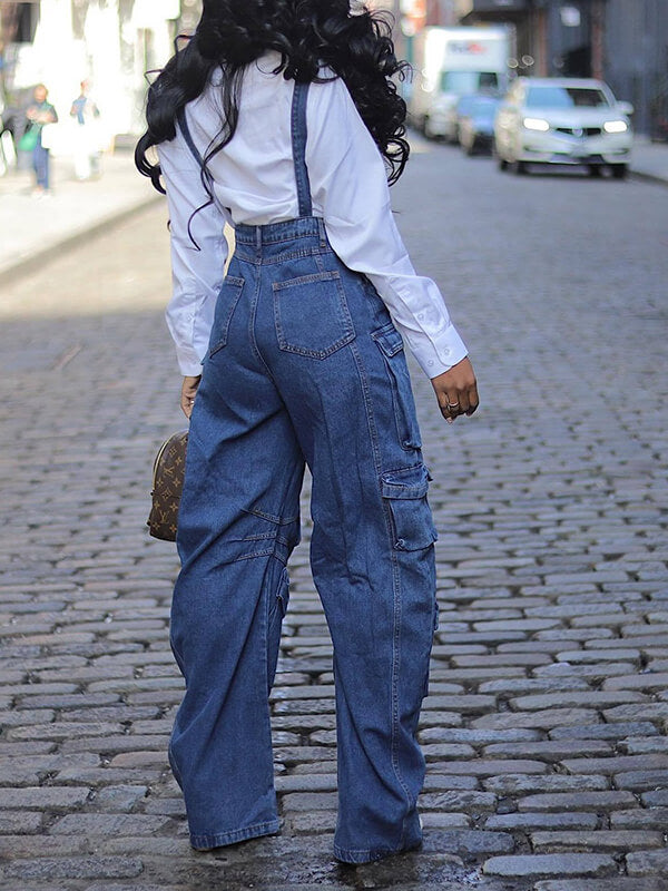 Cargo Denim Overalls Ins Street