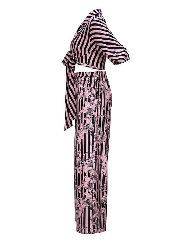 Printed Tied Shirt & Pants Set Ins Street