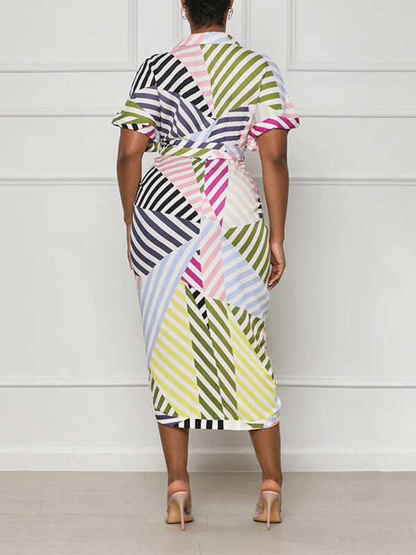 Printed Tied Shirt Dress Ins Street