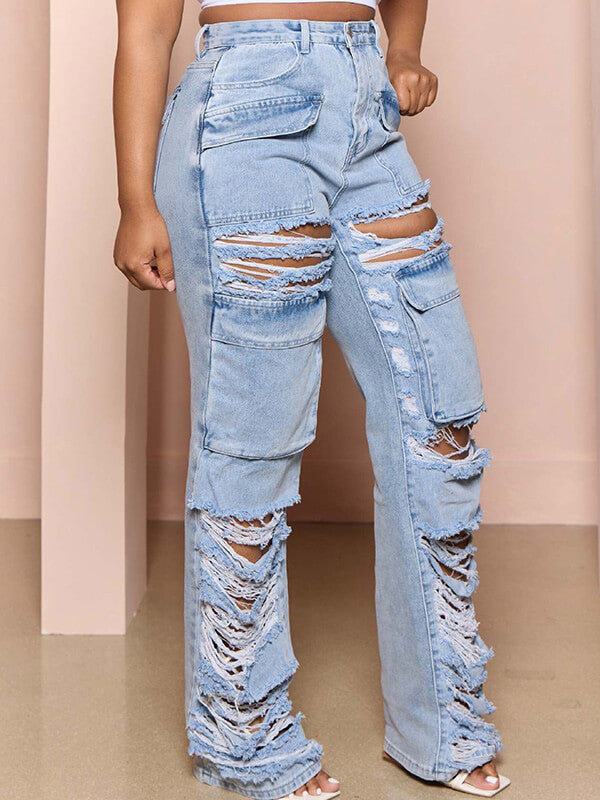 Ripped Cargo Jeans Ins Street