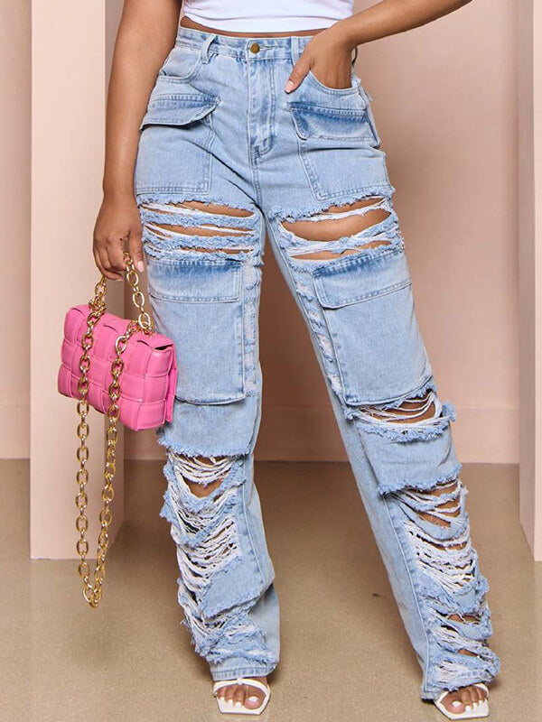 Ripped Cargo Jeans Ins Street