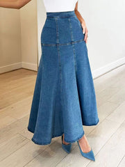 Mermaid Denim Skirt Ins Street