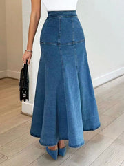 Mermaid Denim Skirt Ins Street