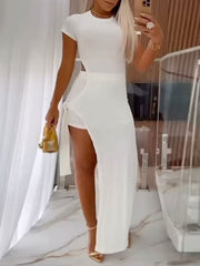 Solid Tunic Top & Shorts Set Ins Street