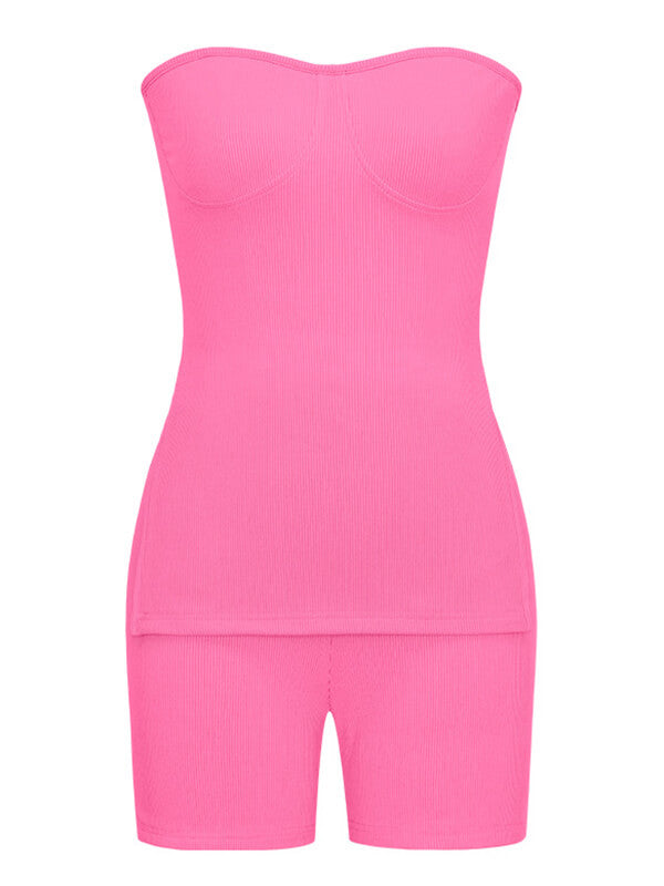 Ribbed Tube Top & Shorts Set Ins Street