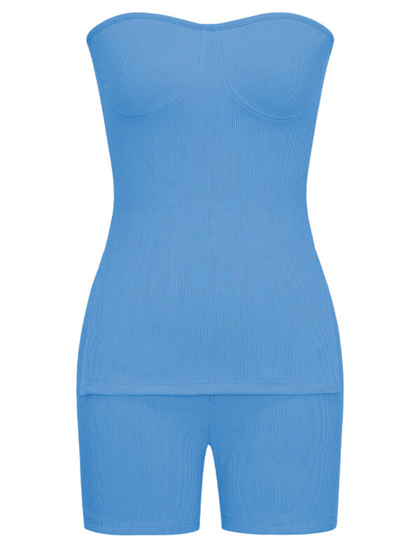 Ribbed Tube Top & Shorts Set Ins Street