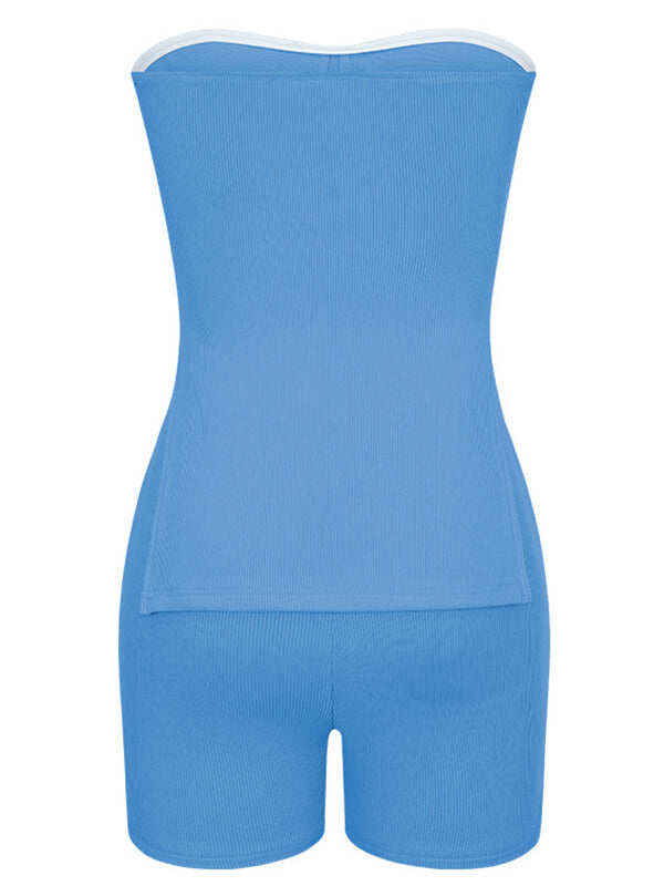 Ribbed Tube Top & Shorts Set Ins Street