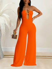 Strapless Wide-Leg Jumpsuit Ins Street