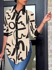 Printed Side-Slit Shirt Ins Street