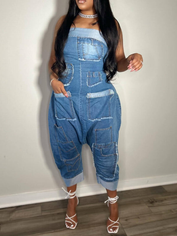 Strapless Denim Jumpsuit--Clearance Ins Street