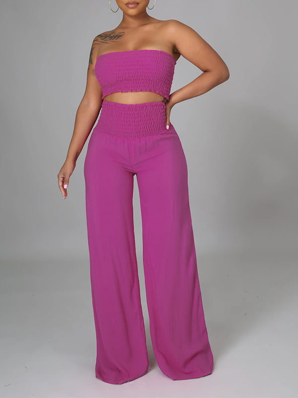 Smocked Bandeau Top & Pants Set Ins Street