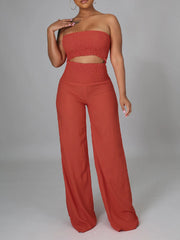 Smocked Bandeau Top & Pants Set Ins Street