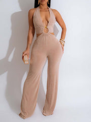 Halter Cutout Jumpsuit Ins Street