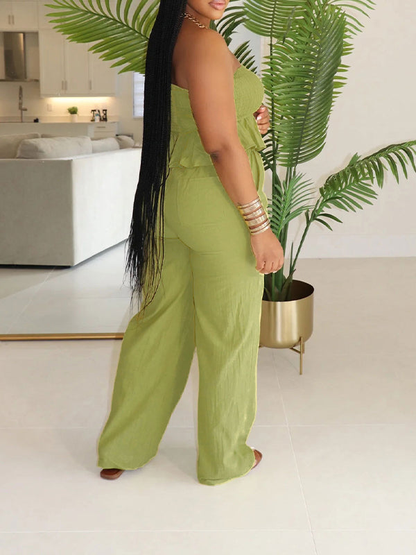 Solid Tube Top & Pants Set--Clearance Ins Street