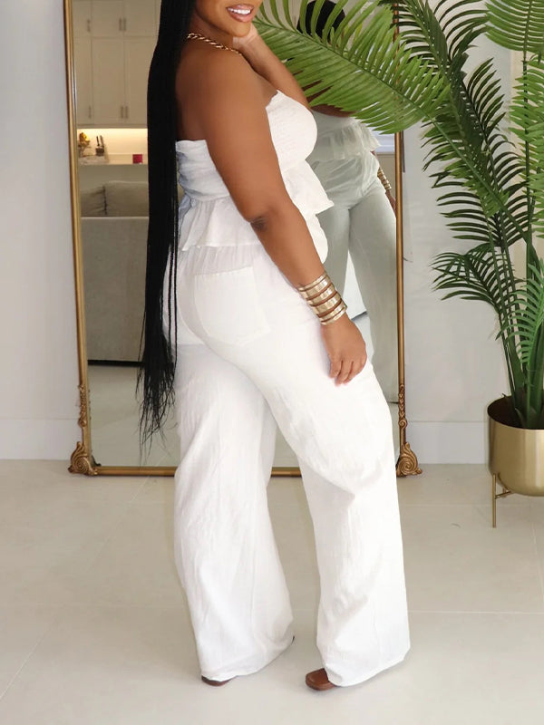 Solid Tube Top & Pants Set--Clearance Ins Street