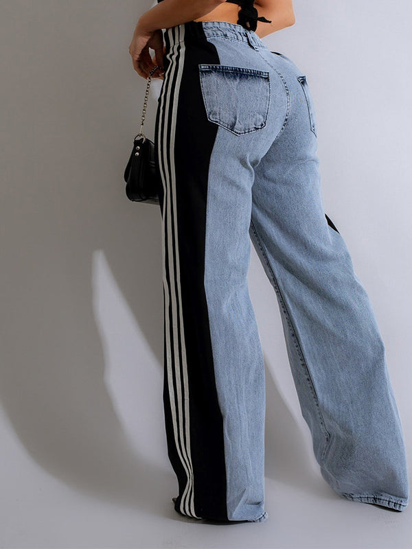 Side Stripe Jeans Ins Street